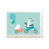 Wenskaart met ooievaar op fiets [TGP8422]